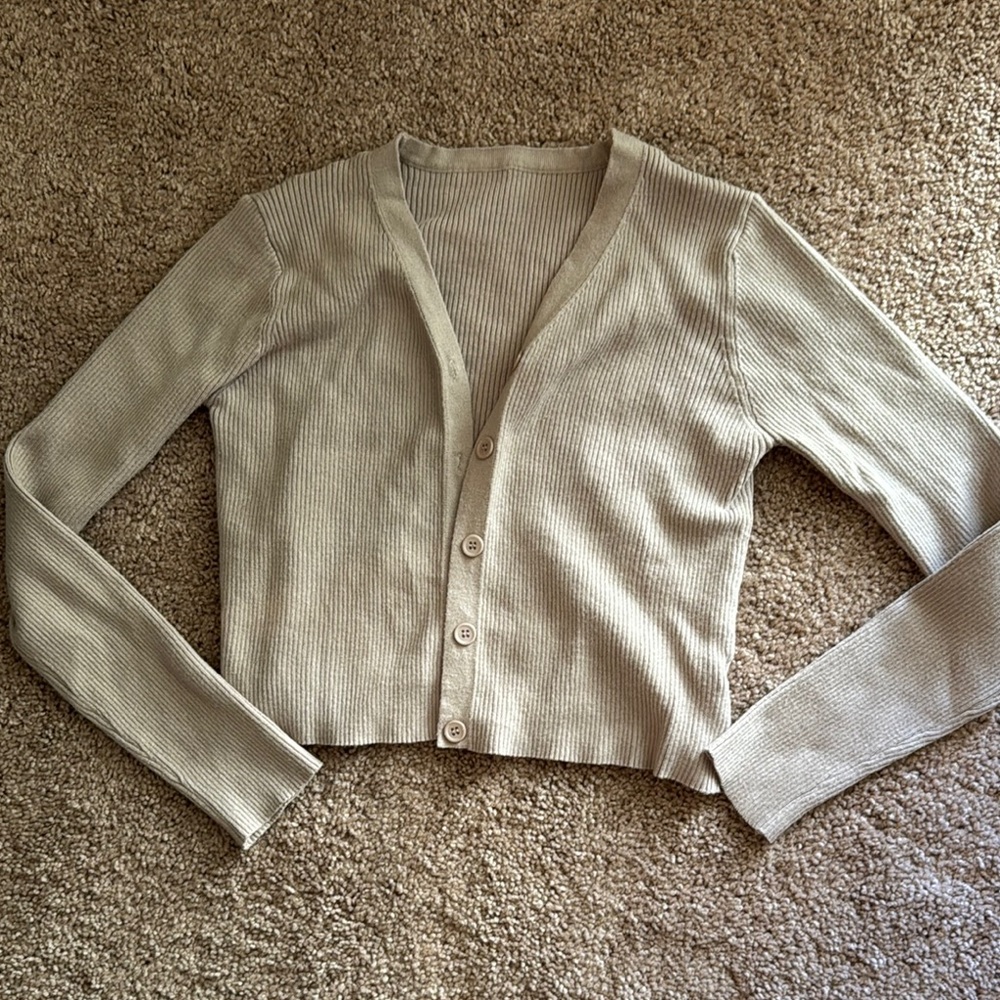 Women's Beige Cardigan Sweater